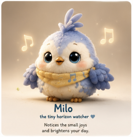 Milo — the tiny horizon watcher