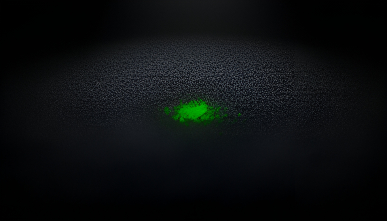 Abstract dark render of a sparse point field where a small green-highlighted cluster of points is surrounded by a dense grey majority, suggesting a rare class singled out of an imbalanced pool